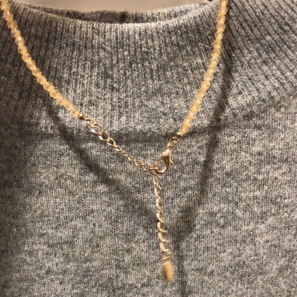 Vintage Unique Beaded Statement Necklace - Yellow with gold tones, colorful! - Picture 4 of 6